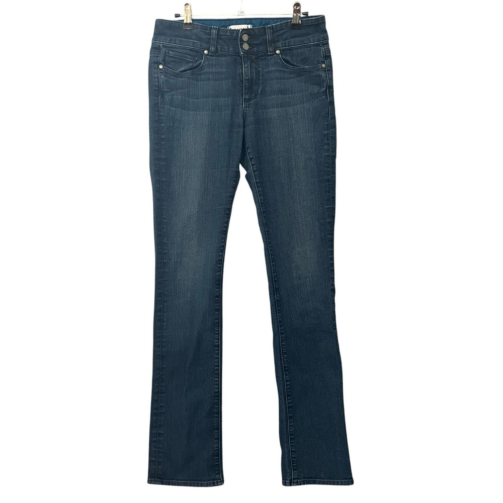 Paige Hidden Hills Straight Leg Jeans Mid Rise Medium Wash Denim 28/32